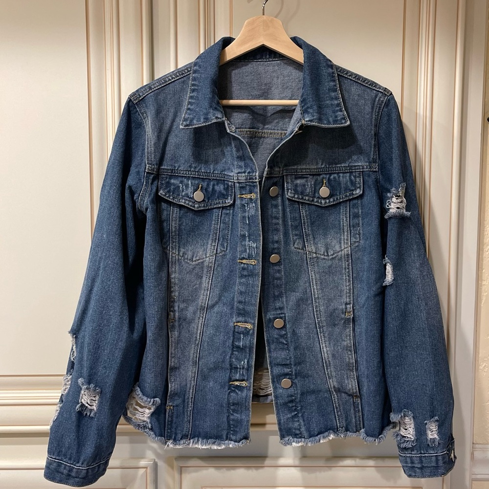 Destructed Denim Jean Jacket • Like New